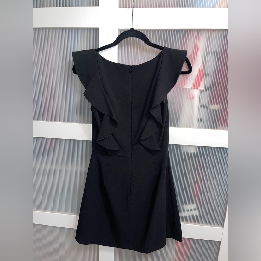 Women’s French Connection XXS/2 Black Whisper Ruffle Strap Minidress - Picture 5 of 6